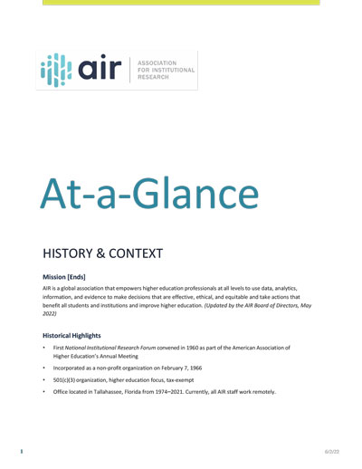 AIR Fact Sheet 2022